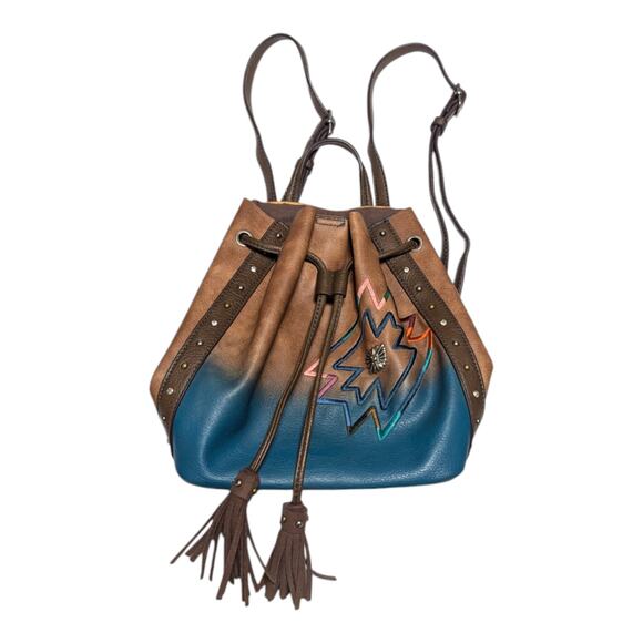 Catchfly Studio Western Leather Backpack Purse Bag Womens Southwestern Rodeo - Picture 1 of 5